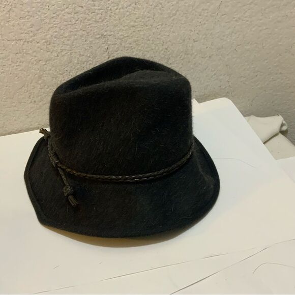 Eric Javits Western Cowboy Felt Hat Leather Trim - Picture 6 of 11
